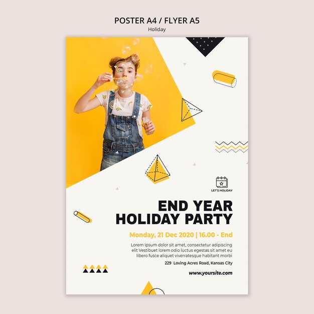 Holiday party poster template