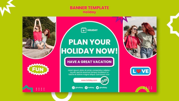 Free PSD holiday planning banner template