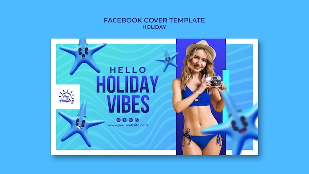 Free PSD holiday relaxation facebook cover template