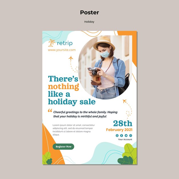 Holiday sale poster template