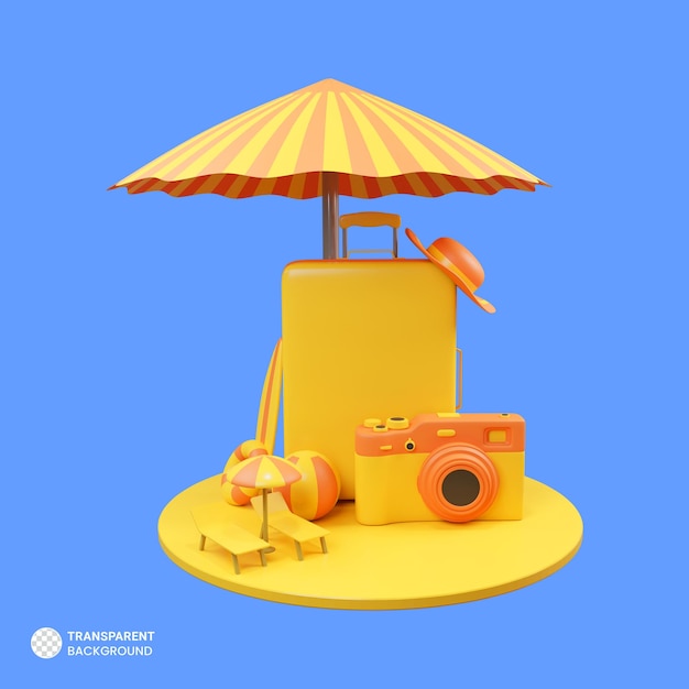 Holiday Travel Icon Isolated 3d render Illustration