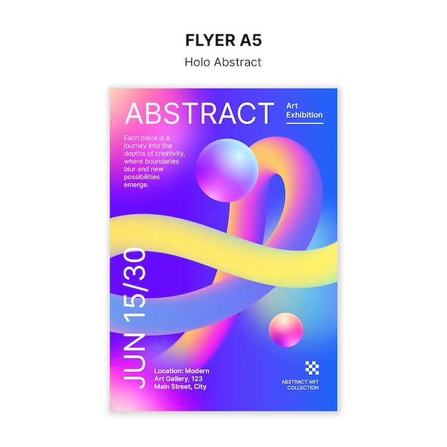 Free PSD holo abstract template design