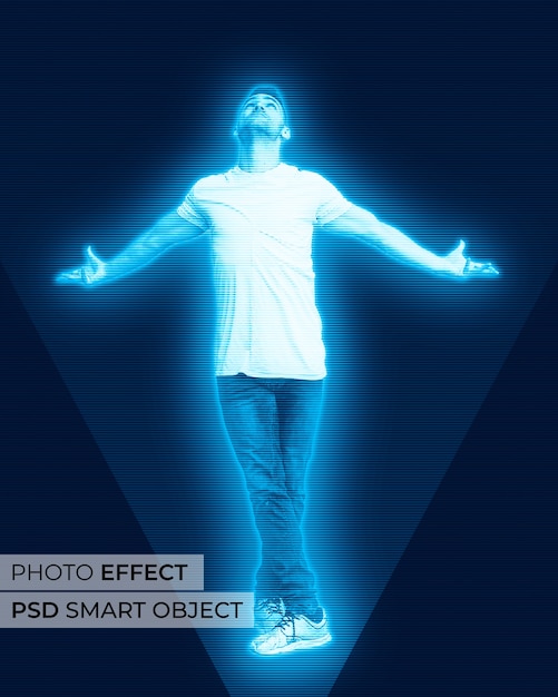 Free PSD hologram photo effect