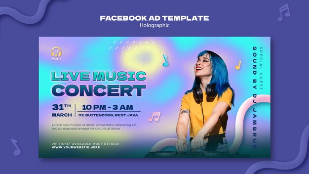 Holographic effect facebook template