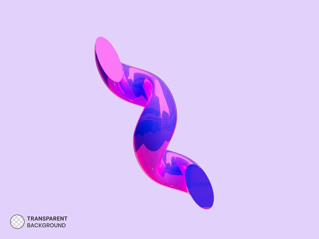 Holographic gradient spring shape 3d illustration