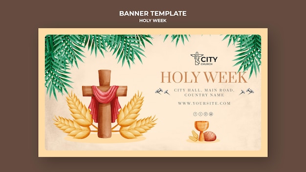 Free PSD holy week banner template