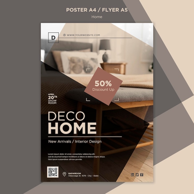 Free PSD home deco sales print template