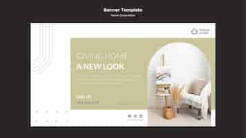 Free PSD home decoration banner template with photo