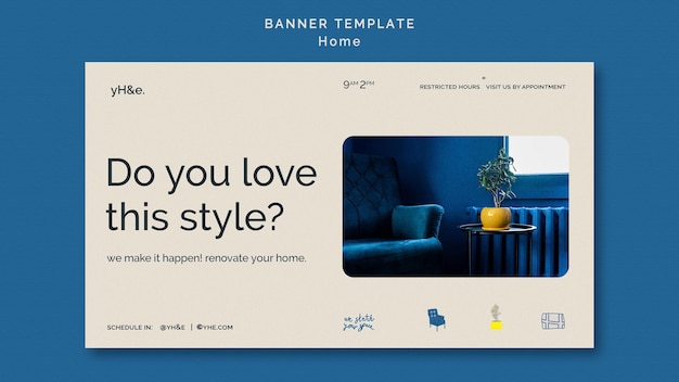 Free PSD home decoration banner template