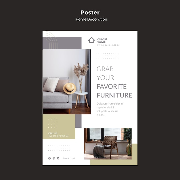 Home decoration print template