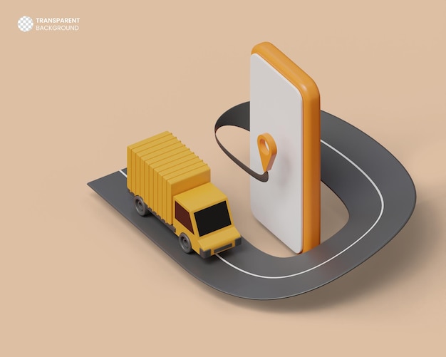 Home delivery express shipping background 3d render illustration