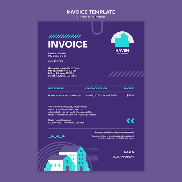 Free PSD home insurance template design