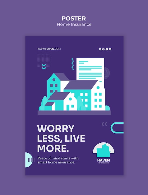 Free PSD home insurance template design