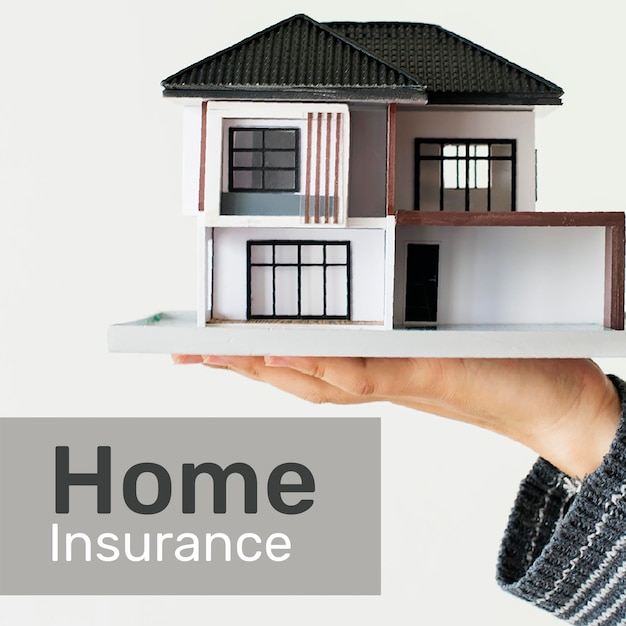 Free PSD home insurance template psd for social media with editable text