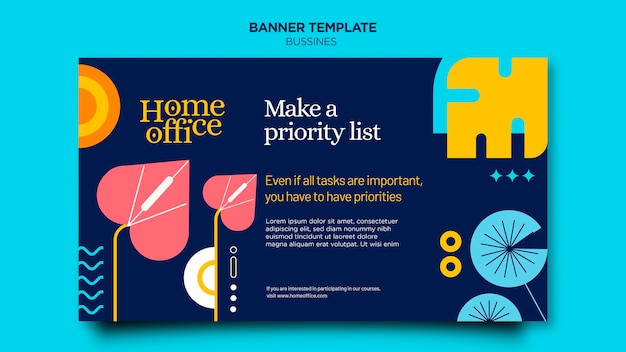 Home office banner template