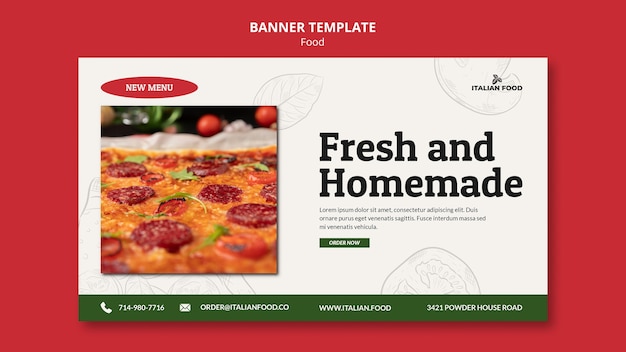 Homemade italian food banner template