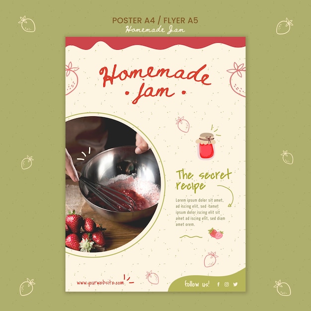 Free PSD homemade jam flyer template