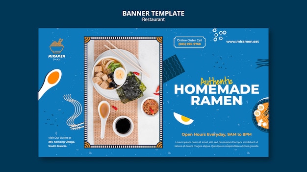 Free PSD homemade ramen banner template