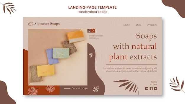 Free PSD homemade soap landing page template