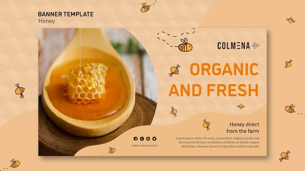 Free PSD honey shop ad banner template