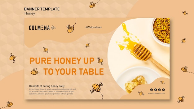 Free PSD honey shop ad banner template