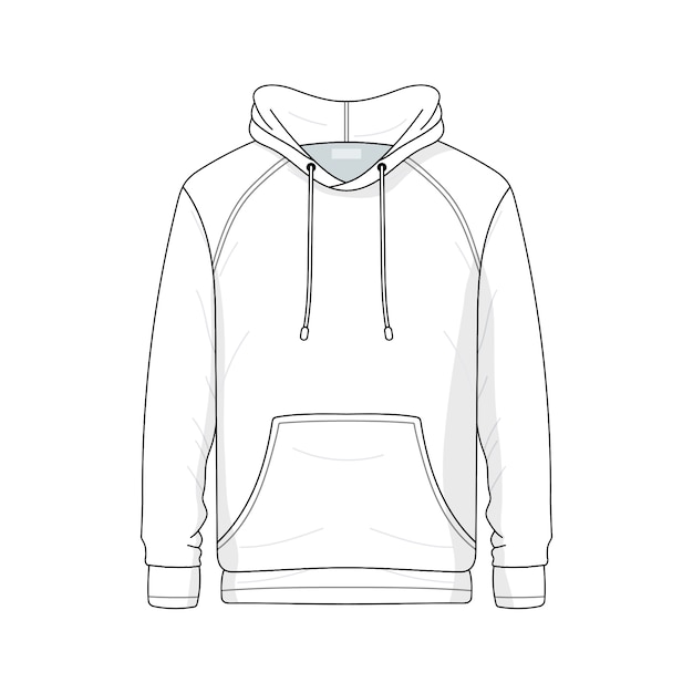 Free PSD hoodie line art illustration