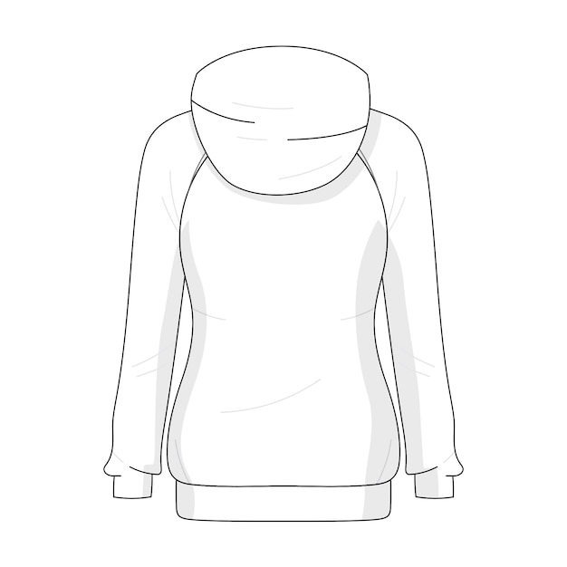 Free PSD hoodie line art illustration