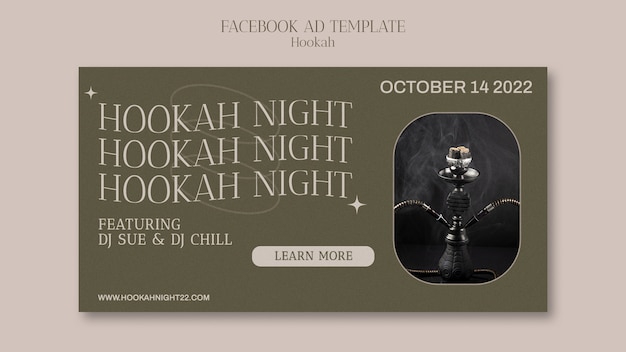 Free PSD hookah night party social media promo template