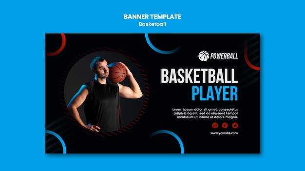 Horizontal banner for basketball game playing