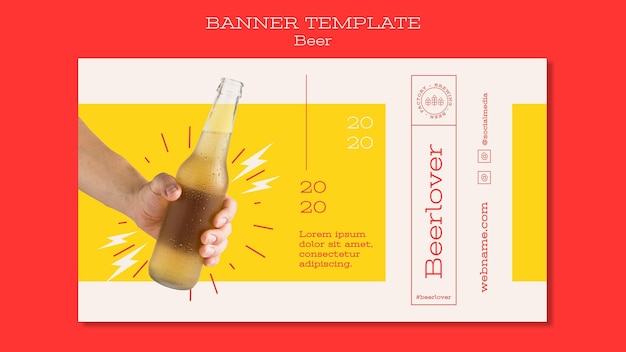 Free PSD horizontal banner for beer lovers