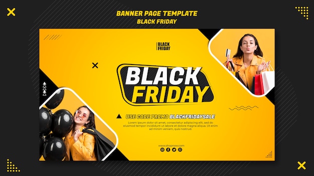 Horizontal banner for black friday clearance