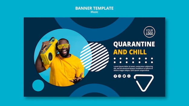 Horizontal banner for enjoying music during quarantine