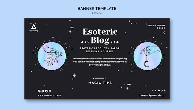 Free PSD horizontal banner for esoteric blog