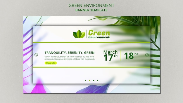 Free PSD horizontal banner for green environment