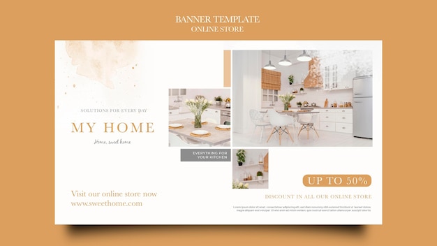 Horizontal banner for home furniture online shop