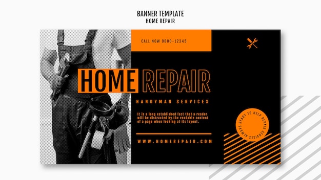 Horizontal banner for house repair company