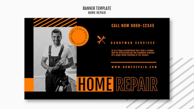 Horizontal banner for house repair company