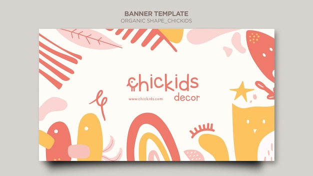 Free PSD horizontal banner for kids interior decor store