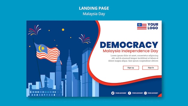 Horizontal banner for malaysia day anniversary celebration