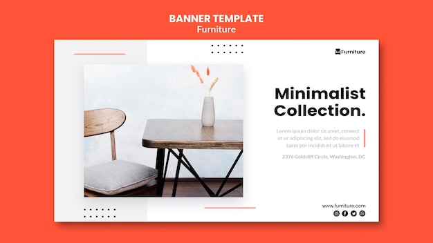 Free PSD horizontal banner for minimalist furniture designs