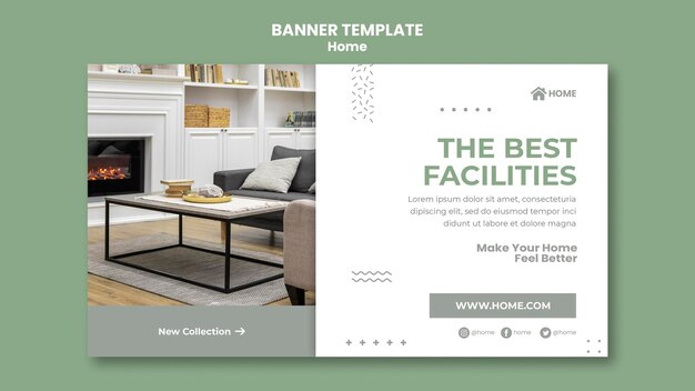 Horizontal banner for new home interior design