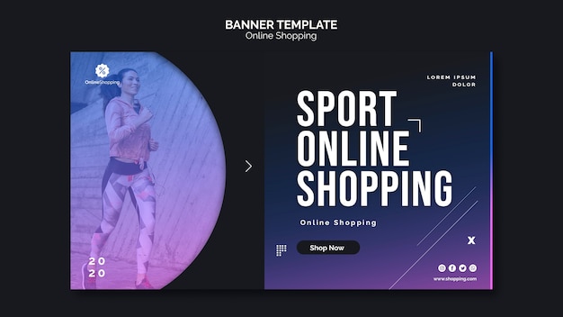 Horizontal banner for online athleisure shopping