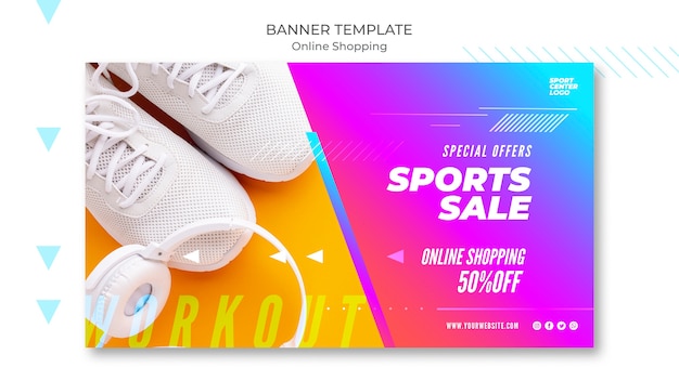 Horizontal banner for online sports sale