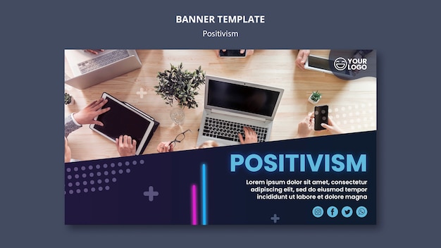 Free PSD horizontal banner for optimism and positivism