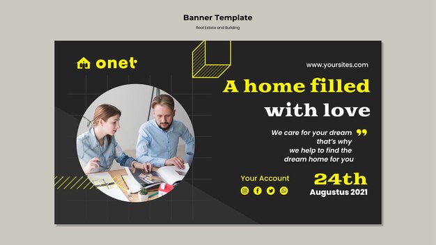 Horizontal banner for real estate and building