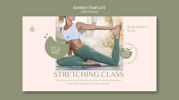 Free PSD horizontal banner for stretching course