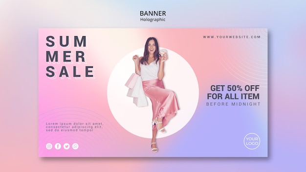 Horizontal banner for summer sale