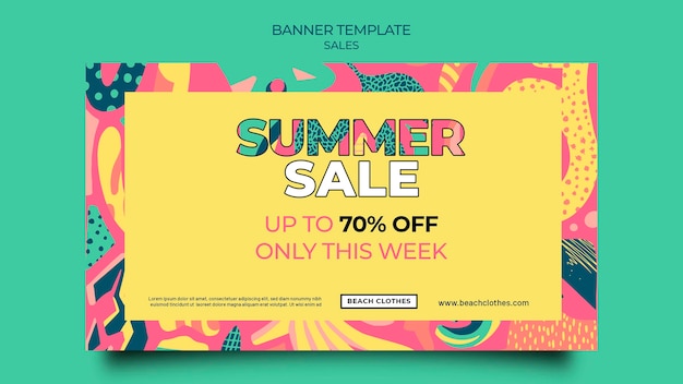 Horizontal banner for summer sale