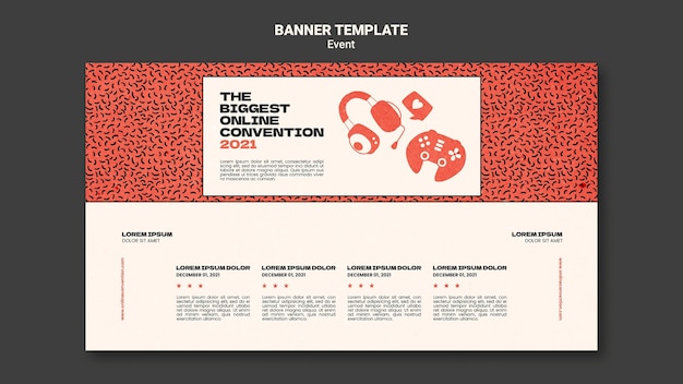 Horizontal banner template for biggest online convection 2021