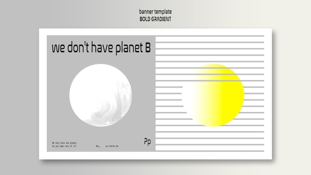 Free PSD horizontal banner template in bold gradient with planet and science